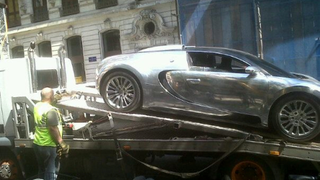 This $2.5 Million Chrome Bugatti Veyron Just Got Towed